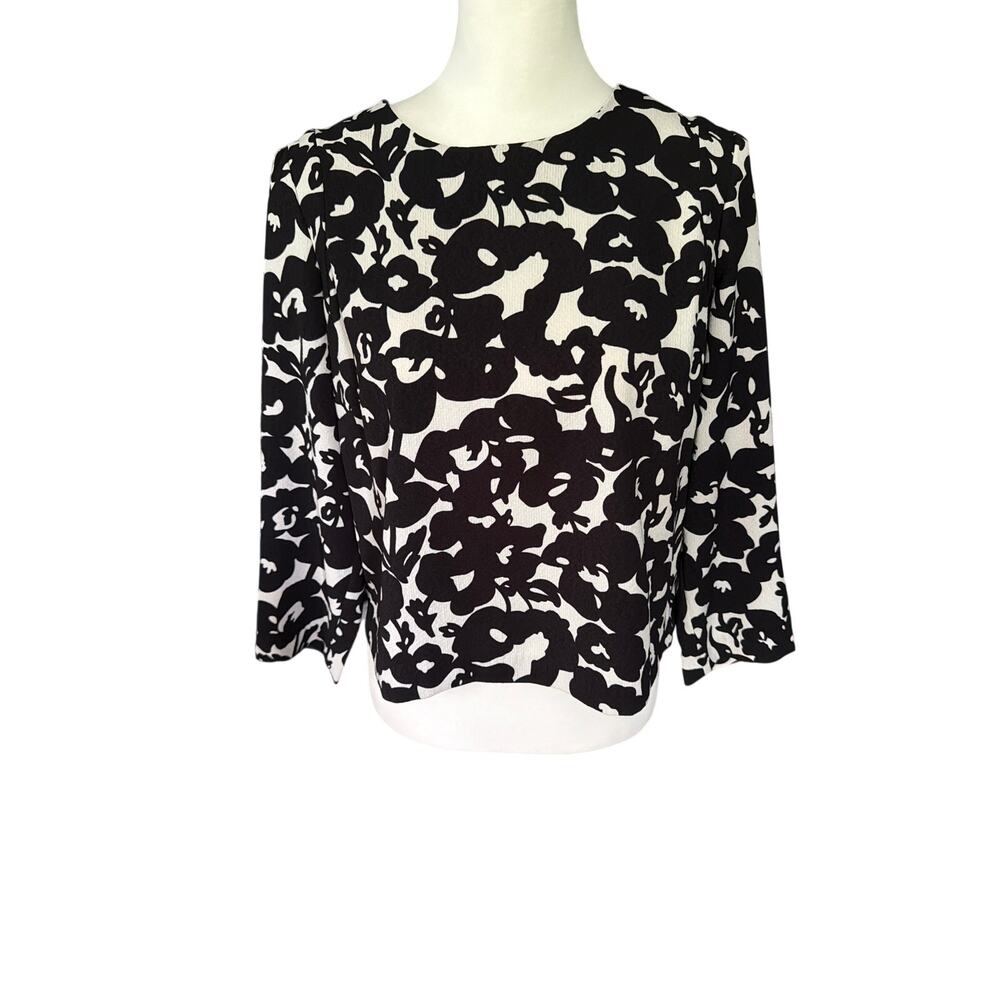Katherine Barclay Women's Black White Long Sleeve Medium